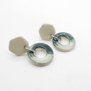 Pendientes de cerámica aro