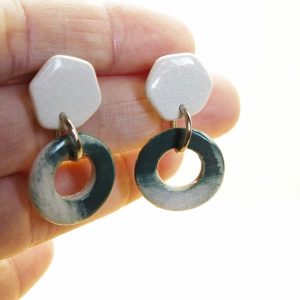 Pendientes de cerámica verdes