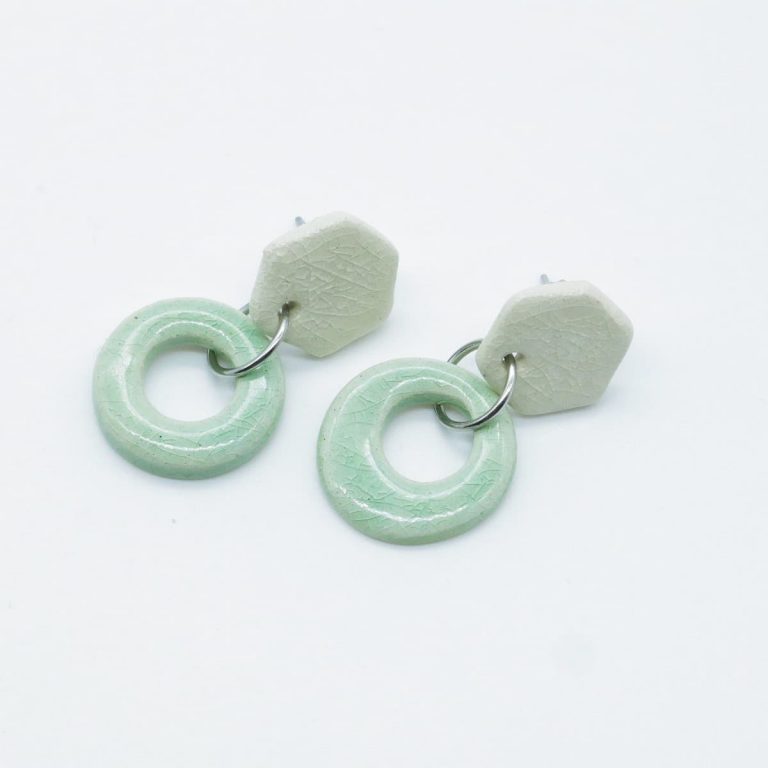Pendientes cerámica artesanal aro