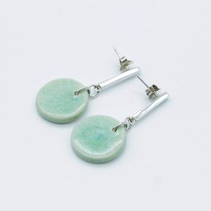Pendientes de plata y cerámica