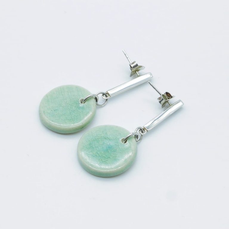Pendientes de plata y cerámica