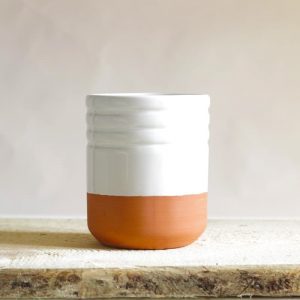 Vaso de Barro vidriado blanco